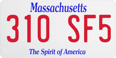 MA license plate 310SF5