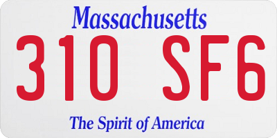 MA license plate 310SF6