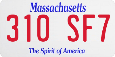MA license plate 310SF7