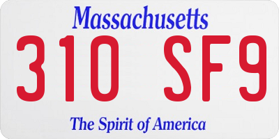 MA license plate 310SF9