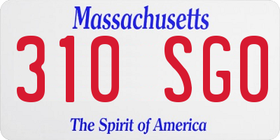 MA license plate 310SG0