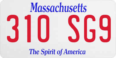 MA license plate 310SG9