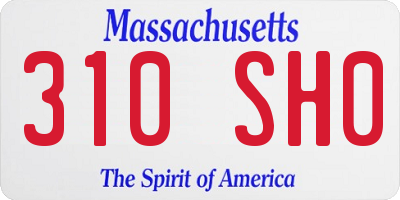 MA license plate 310SH0