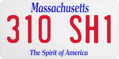 MA license plate 310SH1