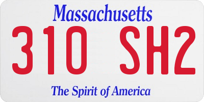 MA license plate 310SH2
