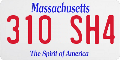 MA license plate 310SH4
