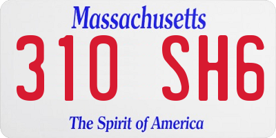 MA license plate 310SH6