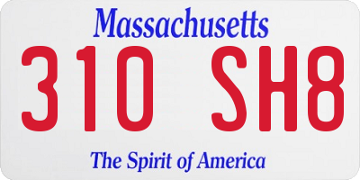 MA license plate 310SH8