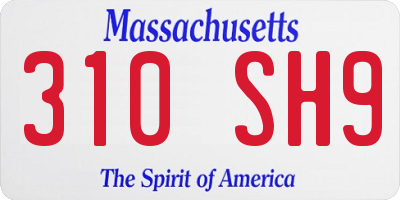MA license plate 310SH9
