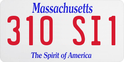 MA license plate 310SI1