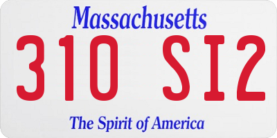 MA license plate 310SI2