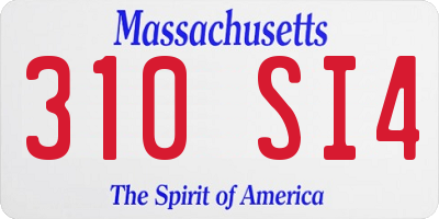 MA license plate 310SI4