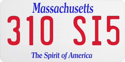 MA license plate 310SI5