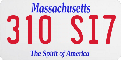 MA license plate 310SI7