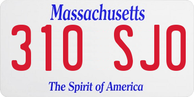 MA license plate 310SJ0