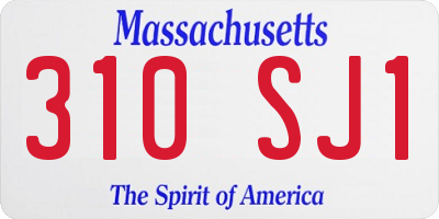 MA license plate 310SJ1
