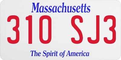 MA license plate 310SJ3
