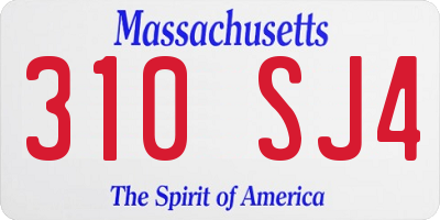 MA license plate 310SJ4