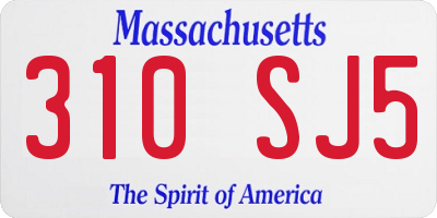 MA license plate 310SJ5