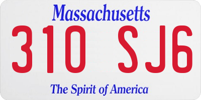 MA license plate 310SJ6