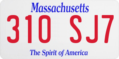 MA license plate 310SJ7