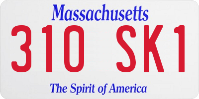 MA license plate 310SK1