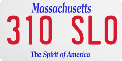MA license plate 310SL0