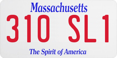 MA license plate 310SL1
