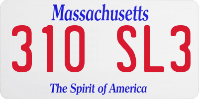 MA license plate 310SL3