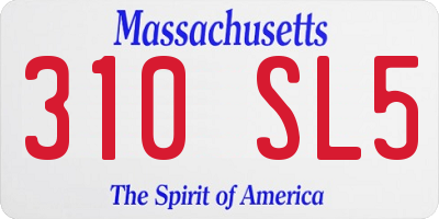 MA license plate 310SL5