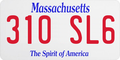 MA license plate 310SL6