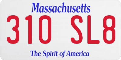 MA license plate 310SL8
