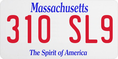 MA license plate 310SL9