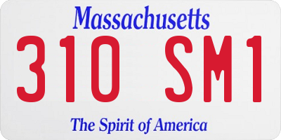 MA license plate 310SM1