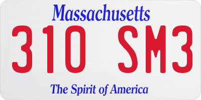 MA license plate 310SM3