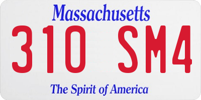 MA license plate 310SM4