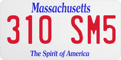MA license plate 310SM5