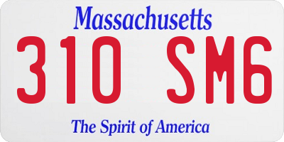 MA license plate 310SM6