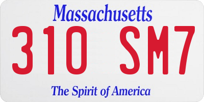 MA license plate 310SM7