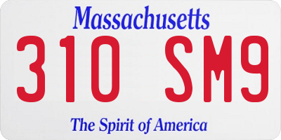 MA license plate 310SM9