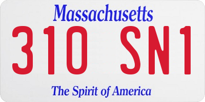 MA license plate 310SN1