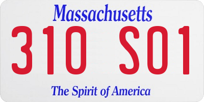 MA license plate 310SO1