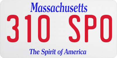 MA license plate 310SP0