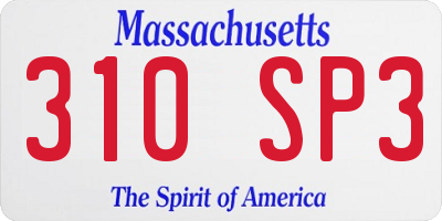 MA license plate 310SP3