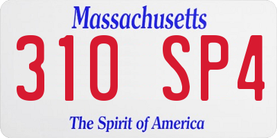 MA license plate 310SP4