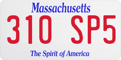 MA license plate 310SP5