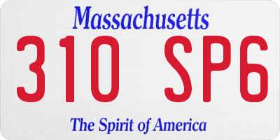 MA license plate 310SP6
