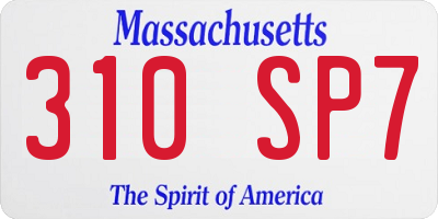 MA license plate 310SP7