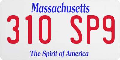 MA license plate 310SP9
