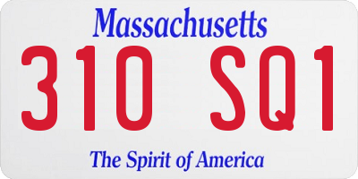 MA license plate 310SQ1